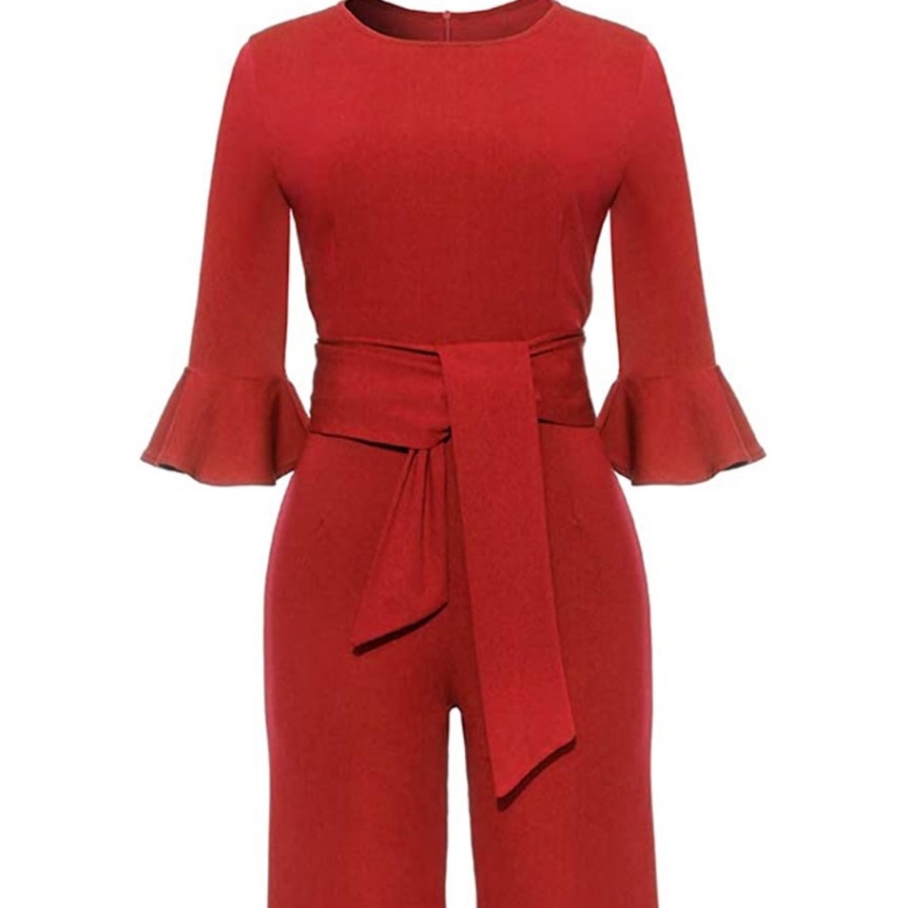 Long red jumpsuit